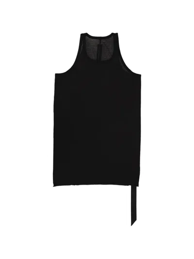 Rick Owens Drkshdw Loose-fitting Asymmetrical Extended Fabric Tank Top In Black