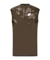 Rick Owens Drkshdw Sleeveless Crew Neck Top With Distressed Detailing In Brown