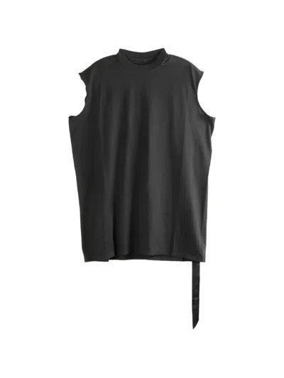 Rick Owens Drkshdw Sleeveless Tie-detail Tank Top In Black