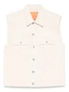 Rick Owens Drkshdw Sleeveless Trucker Jacket In White