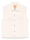 Rick Owens Drkshdw Sleeveless Trucker Jacket In White
