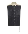Rick Owens Drkshdw Denim Button-up Vest In Black