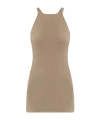 Rick Owens Drkshdw Ribbed Racer-back Tank Top In Brown