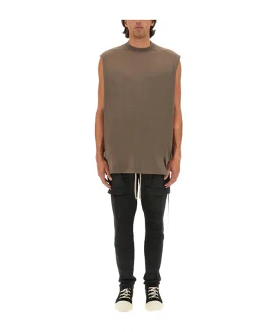 Rick Owens Drkshdw Crew Neck Cotton T-shirt In Grey