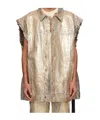 Rick Owens Drkshdw Gold Hollywood Jumbo Worker Denim Vest In Nude