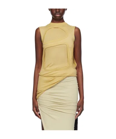 Rick Owens Drkshdw Sleeveless Vest In Yellow