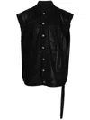 Rick Owens Drkshdw Sleeveless Wax-coated Cotton Vest In Schwarz