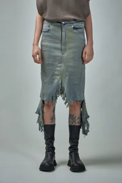 Rick Owens Drkshdw Slivered Skirt In Blue