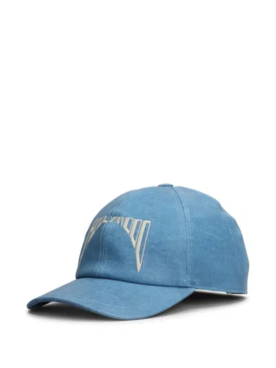 Rick Owens Drkshdw Slogan-embroidered Baseball Cap In Blue