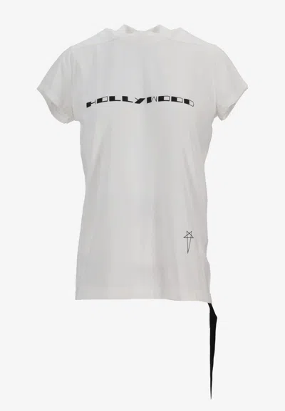 Rick Owens Drkshdw Small Level T Printed T-shirt In White