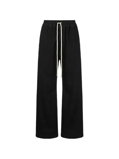 Rick Owens Drkshdw Snap-button Wide-leg Trousers In Black