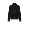 Rick Owens Drkshdw Drawstring Button-up Overshirt In Black