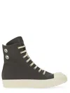 Rick Owens Drkshdw Drkshdw By Rick Owens High-top Cotton Sneakers In Dove