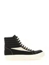 Rick Owens Drkshdw Drkshdw By Rick Owens High-top Sneakers With Calf Leather Accents In Black
