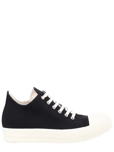Rick Owens Drkshdw Cotton Upper Sneakers With Flexible Lining In Black