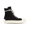 Rick Owens Drkshdw High-top Round Toe Rubber Sole Sneakers In Black