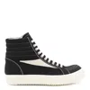 Rick Owens Drkshdw Drkshdw By Rick Owens High-top Sneakers With Calf Leather Accents In Black