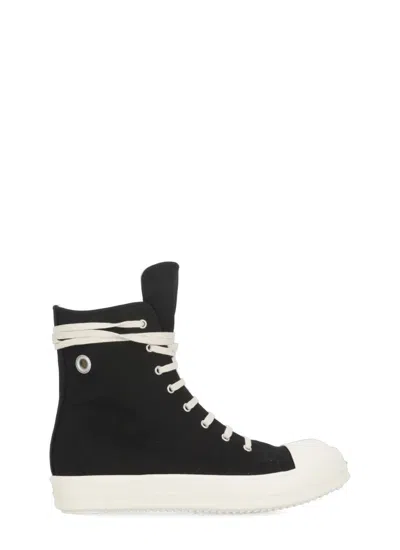 Rick Owens Drkshdw Studded High-top Sneakers Featuring Metal Eyelets In Black