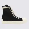 Rick Owens Drkshdw High-top Round Toe Rubber Sole Sneakers In Black