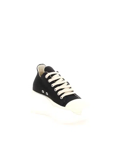 Rick Owens Drkshdw Abstract Canvas Low Sneakers In Black,white