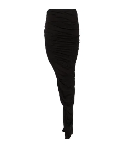 RICK OWENS DRKSHDW RICK OWENS DRKSHDW SOFT EDFU RUCHED MAXI SKIRT