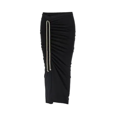 Pre-owned Rick Owens Drkshdw Soft Edfu Skirt 'black' | Women's Size S