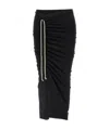 Rick Owens Drkshdw Skirt Drawstring Detail Gathered Waistband In Black