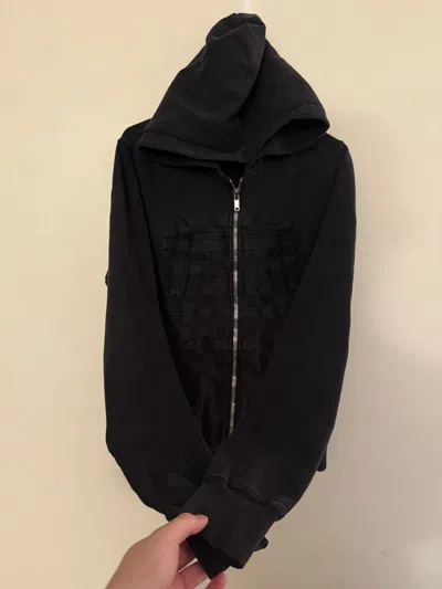 Pre-owned Rick Owens Drkshdw Sombra Oscura Black Pyramid Hoodie Medium