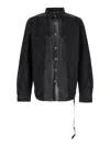 Rick Owens Drkshdw 'splintered' Grey Shirt With Classic Collar And Faded Effect In Cotton Man In Black