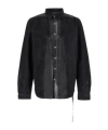 Rick Owens Drkshdw 'splintered' Grey Shirt With Classic Collar And Faded Effect In Black