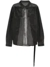 Rick Owens Drkshdw 'splintered' Grey Shirt With Classic Collar And Faded Effect In Grey