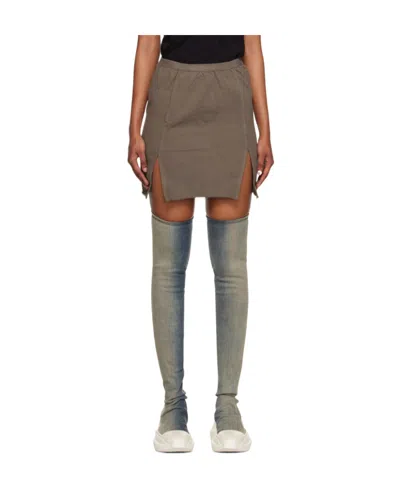 Rick Owens Drkshdw Gray Lido Miniskirt In 34 Dust