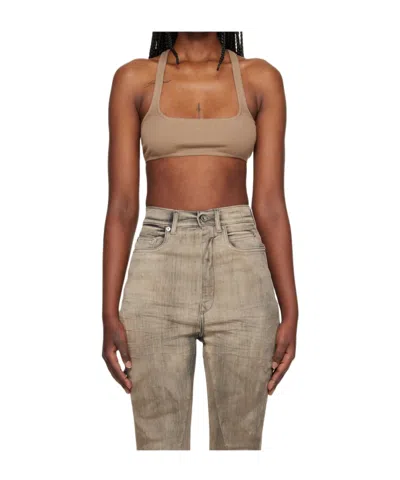 Rick Owens Drkshdw Square Neck Vest In Brown