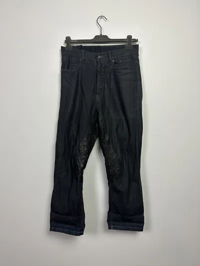 Pre-owned Rick Owens Drkshdw Ss09 Lambskin Inseam Cropped Astaires In Black