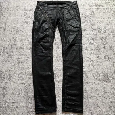 Pre-owned Rick Owens Drkshdw Ss15 Waxed Black Scrub Air Cut Jeans | S