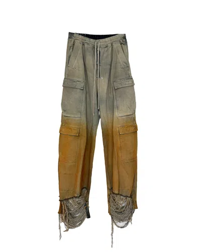 Pre-owned Rick Owens Drkshdw Ss24 Lido Double Cargo Jumbo Belas Sky/orange New S In Multi