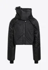 Rick Owens Drkshdw Stand-collar Cropped Puffer Jacket In Black