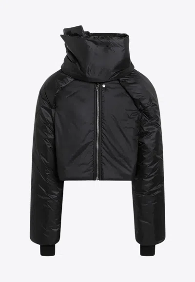 RICK OWENS DRKSHDW STAND-COLLAR CROPPED PUFFER JACKET