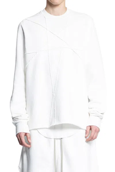 Rick Owens Drkshdw Star Embroidered Crewneck Sweatshirt In White