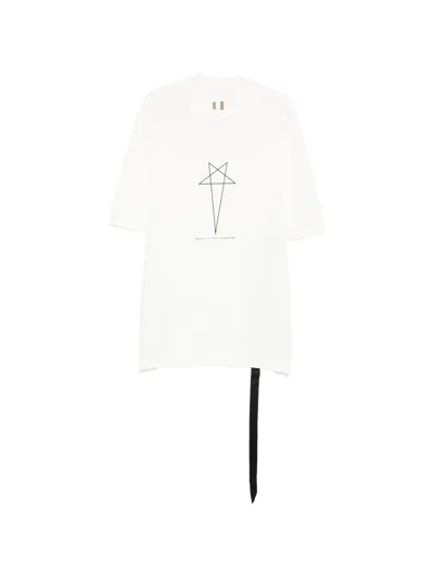 Rick Owens Drkshdw Drkshdw By Rick Owens Man T-shirt White Size Onesize Cotton In Animal Print