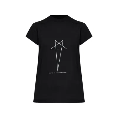 Rick Owens Drkshdw Graphic Print Short Sleeve T-shirt Size S In Black