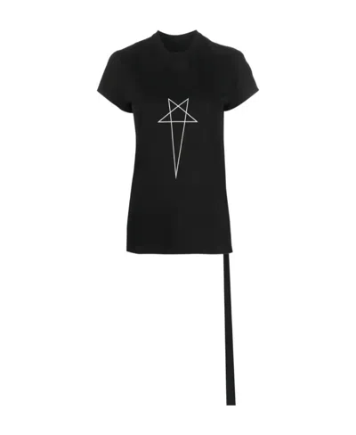 Rick Owens Drkshdw Star Print Cotton T-shirt In Black