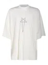 Rick Owens Drkshdw Graphic Print Loose Fit Short Sleeve Top In White