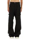 Rick Owens Drkshdw Stefan Wide Leg Cargo Pants In Black