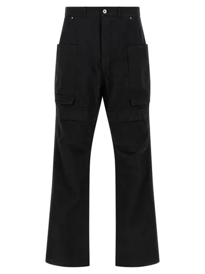 Rick Owens Drkshdw Cotton Loose-fit Cargo Trousers In Black