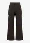 Rick Owens Drkshdw High Waist Wide Leg Cargo Trousers In Black