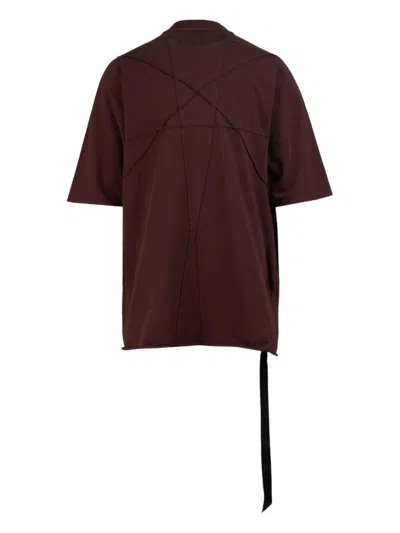 Rick Owens Drkshdw Stitched-details T-shirt In Red