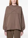 Rick Owens Drkshdw Stitched-panels Sweatshirt In Brown