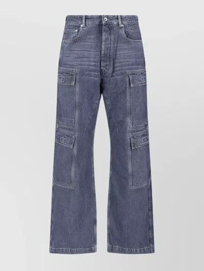 Rick Owens Drkshdw Straight Cargo Trousers Belt Loops In Multi