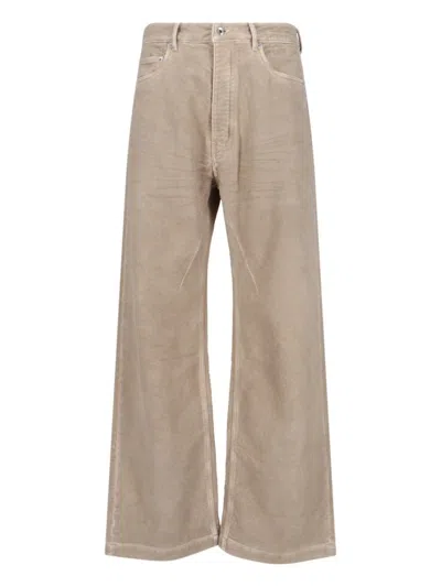 Rick Owens Drkshdw Straight-leg Beige Jeans With Minimalist Design In Multi